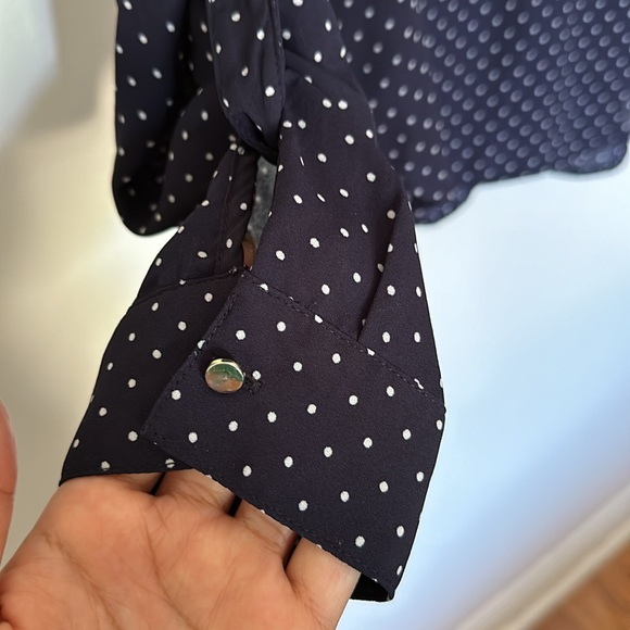 Dynamite Dark Blue with Polka Dot Blouse - Picture 6 of 9